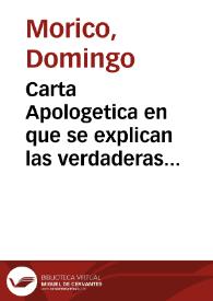 Carta Apologetica en que se explican las verdaderas causas naturales del terremoto del dia primero de Noviembre del año 1755