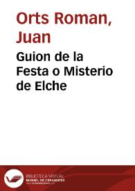 Guion de la Festa o Misterio de Elche