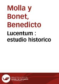 Lucentum : estudio historico