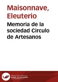 Memoria de la sociedad Circulo de Artesanos