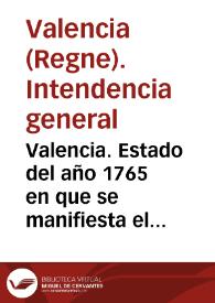 Valencia. Estado del año 1765 en que se manifiesta el resumen de sus rentas de proprios y arbitrios y de los salarios ... [Texto impreso]