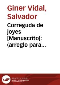 Correguda de joyes [Manuscrito]: (arreglo para quinteto de cuerda y piano)