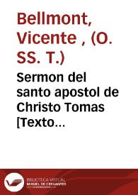 Sermon del santo apostol de Christo Tomas [Texto impreso]