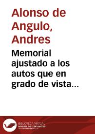 Memorial ajustado a los autos que en grado de vista ... sigue ... D. Andres Alonso de Angulo como marido ... de Doña Mariana Ferrer de Proxita ......