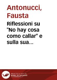 Riflessioni su 'No hay cosa como callar' e sulla sua appartenenza di genere