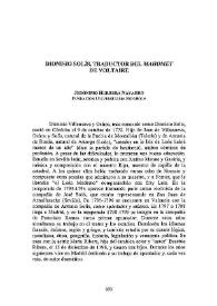 Dionisio Solís, traductor del 'Mahomet' de Voltaire
