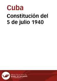 Constitución del 5 de julio 1940