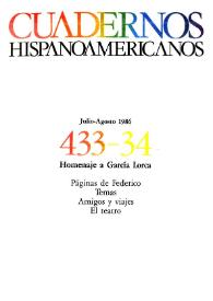Cuadernos Hispanoamericanos. Núm. 433-434, julio-agosto 1986