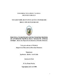 Ejercicio y Cumplimiento de los Derechos Sociales en la Población Garífuna de la Colonia Dr. Alfonso Lacayo: Hacia una Propuesta de Educación en...