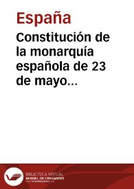 Constitución de la monarquía española de 23 de mayo 1845