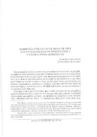 Sabiduría cifrada en el Siglo de Oro: las enciclopedias de 'Hieroglyphica' y figuraciones alegóricas