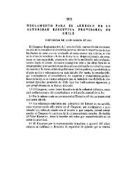 Reglamento para el arreglo de la autoridad ejecutiva provisoria de Chile, 1811