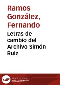Letras de cambio del Archivo Simón Ruiz