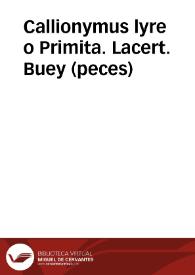 Callionymus lyre o Primita. Lacert. Buey (peces)
