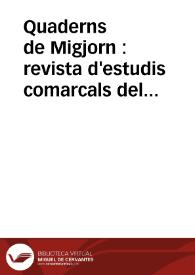 Quaderns de Migjorn : revista d'estudis comarcals del sud del País Valencià
