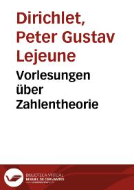 Vorlesungen über Zahlentheorie