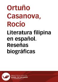 Literatura filipina en español. Reseñas biográficas