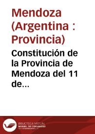 Constitución de la Provincia de Mendoza del 11 de febrero de 1916