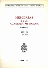 Memorias de la Academia Mexicana de la Lengua. Tomo 2 [1880-1884]