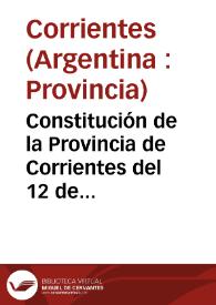 Constitución de la Provincia de Corrientes del 12 de febrero de 1993