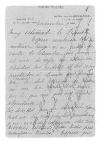 [Carta de Sofía Romero Rubio de Elizaga a Enrique Danel en México. París, 3 de noviembre de 1911]
