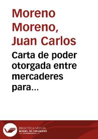 Carta de poder otorgada entre mercaderes para representarse en la feria de Medina del Campo