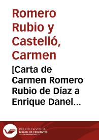 [Carta de Carmen Romero Rubio de Díaz a Enrique Danel en México. Biarritz, 27 de septiembre de 1912]