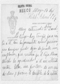 [Tarjeta postal de Carmen Romero Rubio de Díaz a Enrique Danel en México. París, 16 de mayo de 1914]