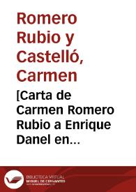 [Carta de Carmen Romero Rubio a Enrique Danel en México. París, 14 de julio de 1914]