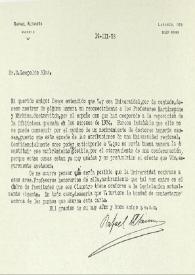 Carta de Rafael Altamira a  Leopoldo García-Alas García-Argüelles. Madrid, 19 de marzo de 1936