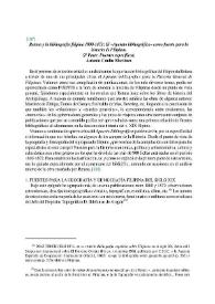 Retana y la bibliografía filipina 1800-1872: El 'Aparato bibliográfico' como fuente para la historia de Filipinas (2ª parte: Fuentes específicas)