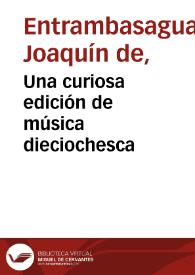 Una curiosa edición de música dieciochesca