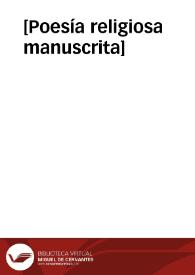 [Poesía religiosa manuscrita]