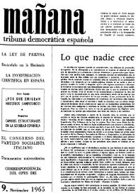 Mañana : tribuna democrática española. Núm. 9, noviembre 1965