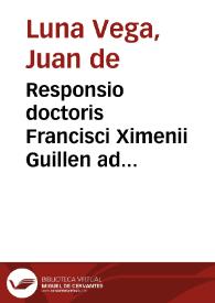 Responsio doctoris Francisci Ximenii Guillen ad appendicem exercitationis vigessimae secu[n]dae