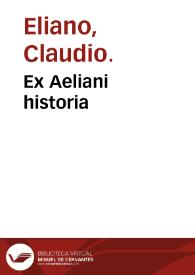 Ex Aeliani historia