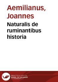 Naturalis de ruminantibus historia