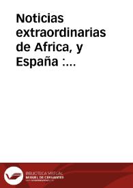 Noticias extraordinarias de Africa, y España : publicadas el Martes à 13 de setiembre 1689