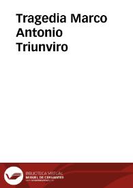 Tragedia Marco Antonio Triunviro