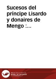 Sucesos del príncipe Lisardo y donaires de Mengo : Comedia heroica y nueva