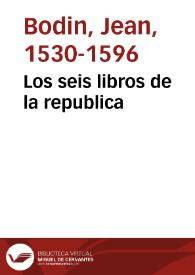 Los seis libros de la republica