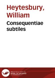 Consequentiae subtiles