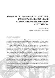Ad ovest dello spaghetti western. L´asse Italia-Spagna nelle coproduzioni del western all'italiana