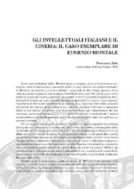 Gli intellectualli italiani e il cinema: il caso esemplare di Eugenio Montale