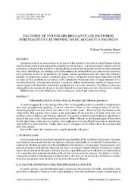 Factores de vulnerabilidad ante los incendios forestales en las provincias de Alicante y Valencia