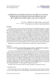 Gobernanza deliberativa en la gestión de cuencas hidrográficas: analizando las consecuencias de la Directiva Marco del Agua en Cataluña