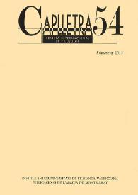 Caplletra: Revista Internacional de Filologia. Núm. 54, primavera de 2013