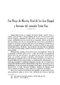 Fray Diego de Miranda, Abad de San Juan (Burgos) y hermano del mercader Simón Ruiz