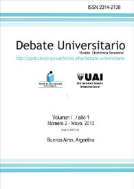Debate Universitario. Revista Electrónica Semestral. Núm. 2. Volumen I. Año 1, mayo 2013