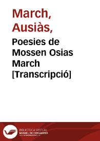 Poesies de Mossen Osias March [Transcripció]